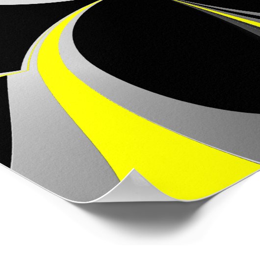 Poster Abstrait jaune gris noir (Coin)