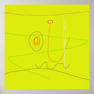 Poster Abstrait jaune minimal lunaire