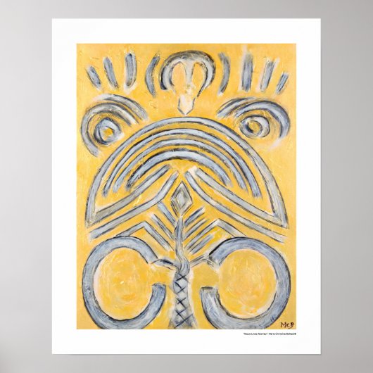Poster Abstrait jaune - peinture jaune or Cadeaux Imprime (Devant)