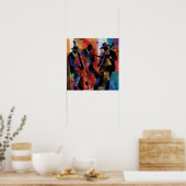 Poster Abstrait Jazz Musicians Art Imprimer (Cuisine)