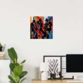 Poster Abstrait Jazz Musicians Art Imprimer (Bureau à domicile)
