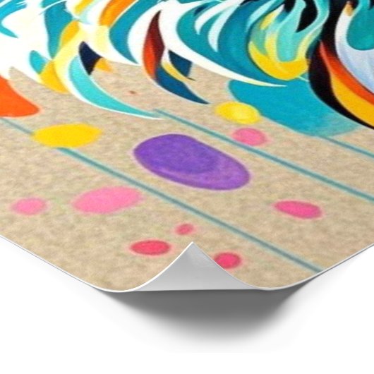 Poster Abstrait joli joyeux joyeux dessin animal (Coin)