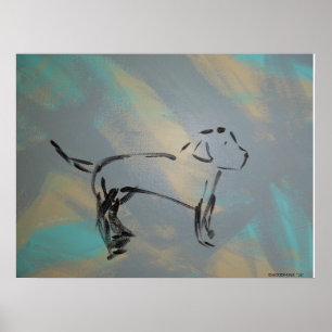 Poster Abstrait Labrador Retriever
