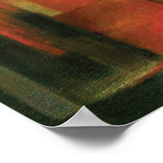 Poster Abstrait ~ Le Renard par Franz Marc (Coin)