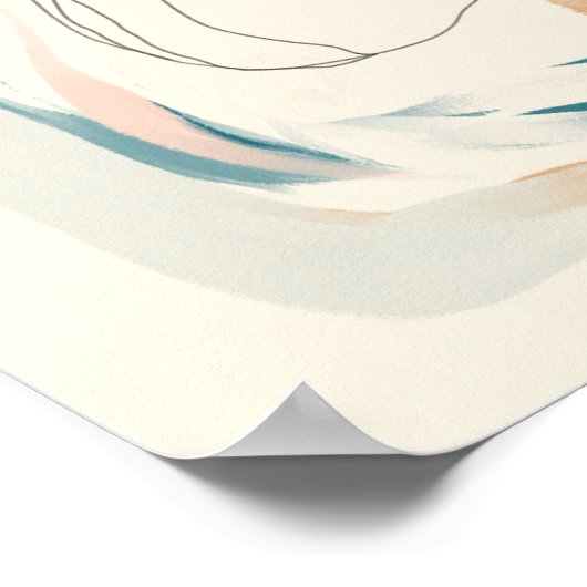 Poster Abstrait Line Art On White (Coin)