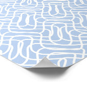 Poster Abstrait Line Motif Bébé bleu (Coin)