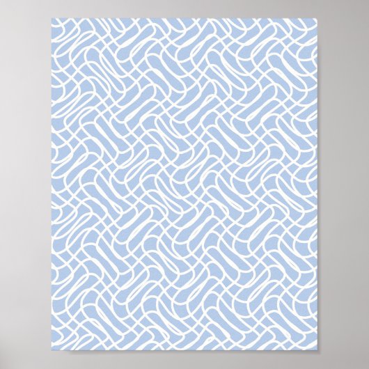Poster Abstrait Line Motif Bébé bleu (Devant)