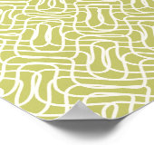 Poster Abstrait Line Motif Lime Green (Coin)