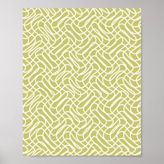 Poster Abstrait Line Motif Lime Green (Devant)