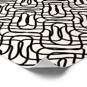 Poster Abstrait Line Motif noir et blanc (Coin)