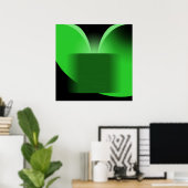 Poster Abstrait Luxe Vert avec Noir AP0004 (Bureau à domicile)