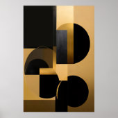 Poster Abstrait Luxueux Or Noir (Devant)