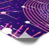 Poster Abstrait Maximaliste sur Fond Violet (Coin)