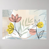 Poster Abstrait Minimaliste Floral (Devant)