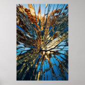 Poster Abstrait miroir brisé Vivid moderne (Devant)