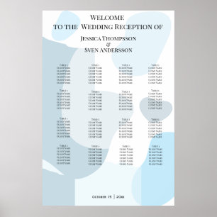 Poster Abstrait moderne bleu minimaliste Mariage artistiq