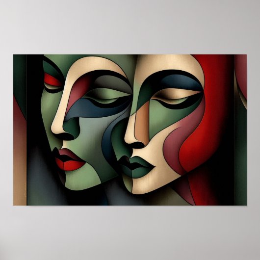 Poster Abstrait moderne Cubism (Devant)