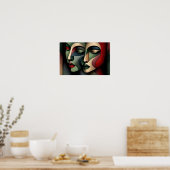 Poster Abstrait moderne Cubism (Cuisine)