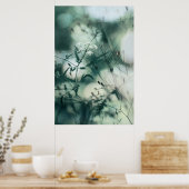 Poster Abstrait moderne Dreamy Soft Fleurs sauvages Turqu (Cuisine)