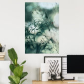 Poster Abstrait moderne Dreamy Soft Fleurs sauvages Turqu (Bureau à domicile)