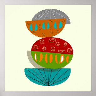 Poster Abstrait moderne du milieu du siècle #54