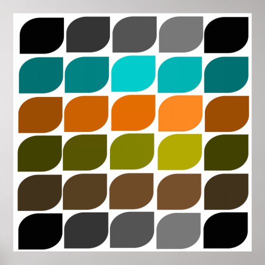 Poster Abstrait moderne du milieu du siècle #58 (Devant)