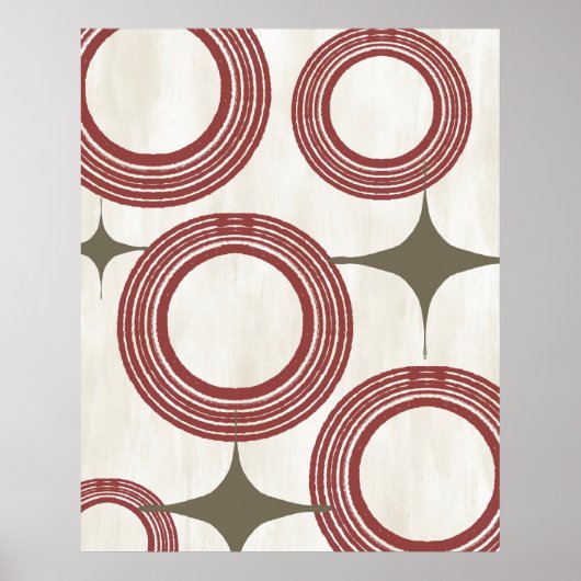 Poster Abstrait moderne du milieu du siècle - Gris (Devant)