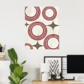 Poster Abstrait moderne du milieu du siècle - Gris (Bureau à domicile)