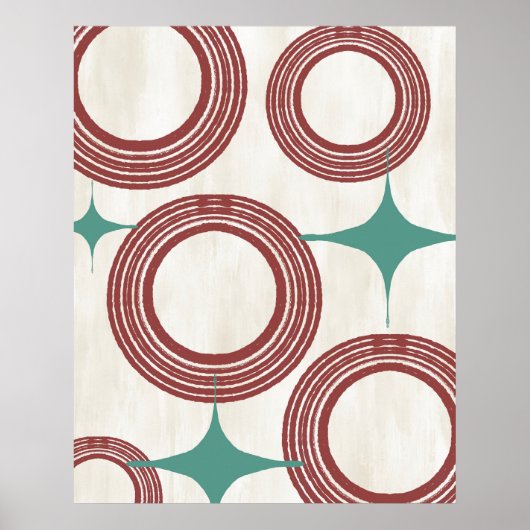 Poster Abstrait moderne du milieu du siècle - Roug (Devant)