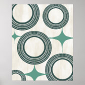 Poster Abstrait moderne du milieu du siècle Turquo (Devant)