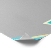 Poster Abstrait moderne - Géométrique, Gris et Turquoise (Coin)