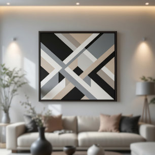 Poster Abstrait Moderne Neutre en 3D Couches