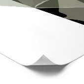 Poster Abstrait moderne noir blanc vert teint neutre (Coin)