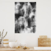Poster Abstrait moderne noir et blanc (Cuisine)