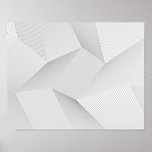 Poster Abstrait, moderne, simple, dynamique motif de lign (Devant)
