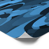 Poster Abstrait Motif bleu noir (Coin)