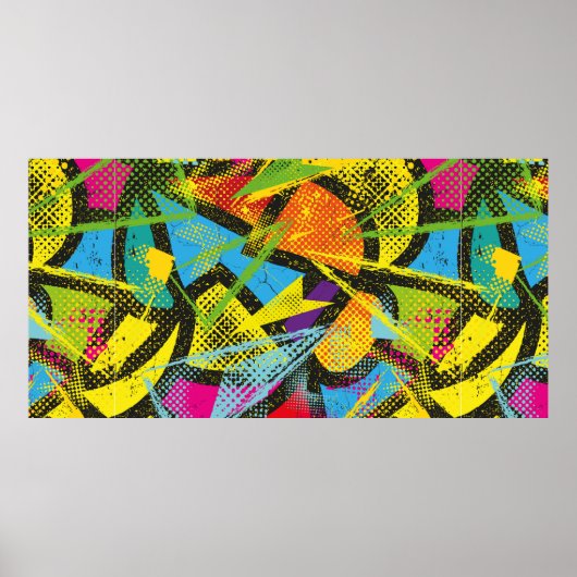 Poster Abstrait motif chaotique sans soudure. Papier pein (Devant)