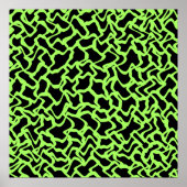 Poster Abstrait Motif graphique noir et vert citron vert. (Devant)