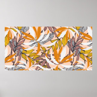 Poster Abstrait motif sans soudure avec l tropical coloré