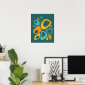 Poster Abstrait Moutarde Souci Sarcelle De Style Moderne (Bureau à domicile)
