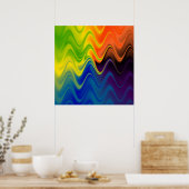 Poster Abstrait Multicolore Ondulé (Cuisine)