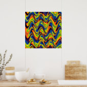 Poster Abstrait Multicolore Ondulé (Cuisine)