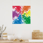 Poster Abstrait multicolore ondulé (Cuisine)