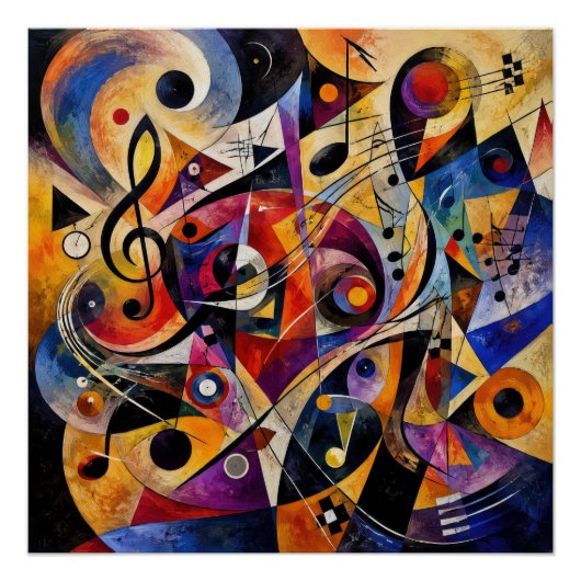 Poster Abstrait Musical Style Kandinsky (Devant)