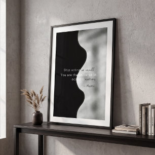 Poster Abstrait noir blanc contemporain simple géométriqu