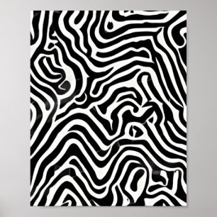 Poster Abstrait noir et blanc