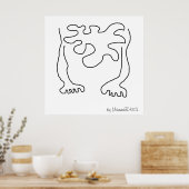 Poster Abstrait noir et blanc cool ! (Cuisine)