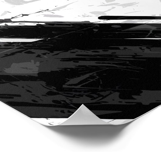 Poster Abstrait noir et blanc en gras (Coin)