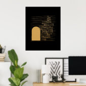 Poster Abstrait noir et or (Bureau à domicile)