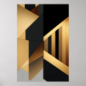 Poster Abstrait Noir Or Luxueux (Devant)